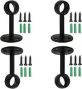 4Pcs Pipe Hole Diameter 32 mm (1-1/4"), Stainless Steel Matte Black Flange Rod Bracket Curtain Shower Curtain Rod Ceiling Mount Bracket Closet Rod End Support Receptacle