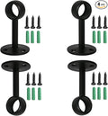 4Pcs Pipe Hole Diameter 19 mm (3/4"), Stainless Steel Matte Black Flange Rod Bracket Curtain Shower Curtain Rod Ceiling Mount Bracket Closet Pole End Support Socket
