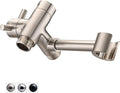 PDPBath Solid Brass Shower Arm 3 Way Shower Diverter Valve for Hand Held Showerhead and Fixed Spray Head, G1/2 Universal Connection - Brushed Nickel
