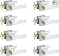 Square Passage Door Lever, Heavy Duty Interior Door Handles for Hallway& Closet Non-Locking Door Knob in Satin Nickel Keyless Door Lockset for Right & Left Side Door, 8 Pack