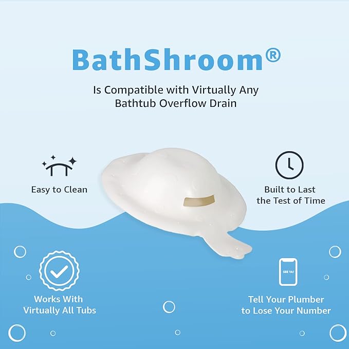 BathShroom BTHSH620 Overflow Drain Cover for Fuller and Warmer Baths, White
