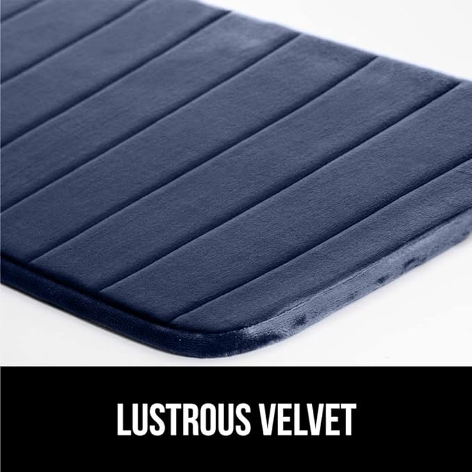 GORILLA GRIP Memory Foam Bath Mat, Soft Absorbent US Designed Bathroom Rug, Gripping Dots Machine Washable Bathmat, Cushioned Floor Mats, Shower Sink Rugs Room Décor Accessories, 60x24 Navy Blue