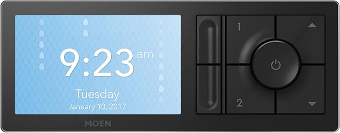 Moen Matte Black Smart Shower 2-Outlet Digital Water System Controller for Thermostatic Shower Valve, TS3302BL