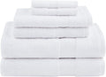 Comfort Spaces Turkish Bathroom Towel Set 6 Piece Luxury Bath Towel Set 2 Hand Towel for Bathroom 2 Washcloth 2 Large White Bath Towel Sets Long Staple Ultra-Soft Quick Dry Towel Set