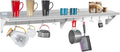 Hally Stainless Steel Shelf with 9 Hooks 12" x 72" Wall Mounted Pot Rack 345lb, NSF Commercial Floating Shelving for Storage Hanging Pots, Pans, cookware in Restaurant, Kitchen, Home and Hotel