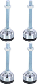 PATIKIL Furniture Leveling Feet 1.6" Dia Base M10 Thread, 4 Pcs Carbon Steel Adjustable Threaded Furniture Levelers Screw on Leg Leveler with Pads for Desk Chair, Black