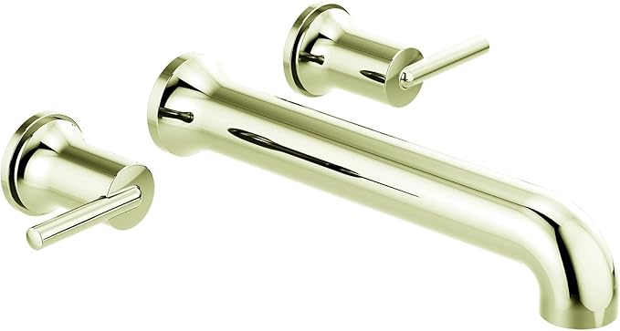 Delta Wall Mount Bathroom Faucet 3 Hole, Polished Nickel Bathroom Sink Faucet for Vanity, Polished Nickel T5759-PNWL (Valve Not Included)
