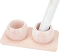 2 Pack Ceramic Toothbrush Holder with Diatomite Toothbrush Tray for Bathroom Shower Countertop Storage Organizer, Small Toothpaste Razor Electric Tooth Brush Head Stand (Pink)