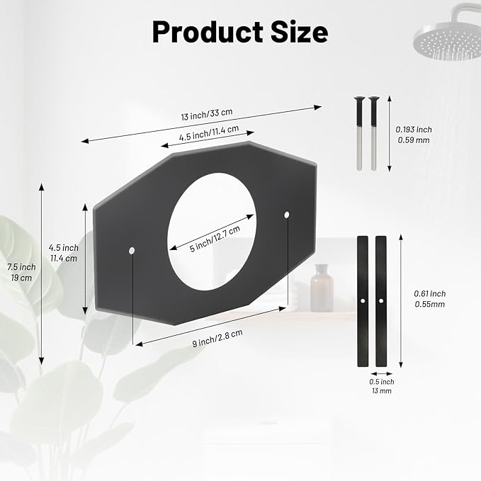 One-Hole-Remodel-Cover-Plate Compatible with Moen and Delta Bathtub and Shower Valves, Renovation Shower Cover Plate Replace 2 Handle or 3 Handle Shower（1-Pack）