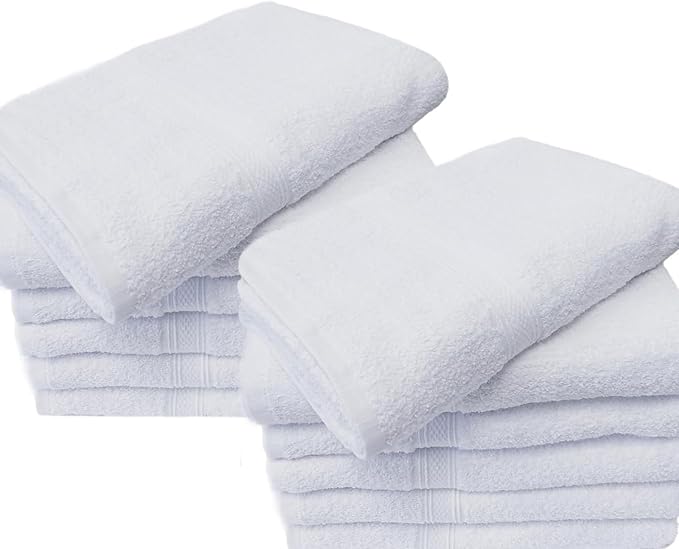 Towels N More Excellent Deals Wash Cloth (24 White) - 100% Cotton Washcloth 12x12 - Highly Absorbent All Purpose Cleaning washcloths - Machine Washable Facecloth Face Towels (24)
