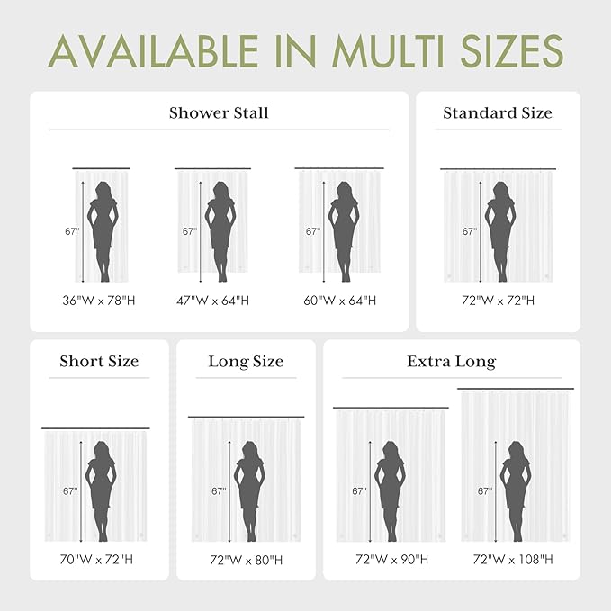 AmazerBath Camper Shower Curtain Liner 60x64, Clear Shower Curtain Liner, Waterproof Plastic Shower Liner, Cute Lightweight PEVA Shower Curtain with 3 Magnets and 10 Rustproof Metal Grommets