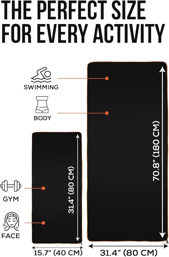 illusion Extra Large Microfibre Swimming Towel (71 '' Lx32 '' W)–Compact, Lightweight & Quick Dry Towel-Perfect for Travel, Gym, and Swim Towels Ideal for Post-Workout Showers & After Swimming
