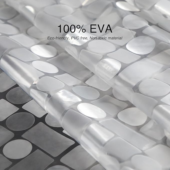 WELTRXE EVA Shower Curtain Liner Waterproof, Clear 8G Heavy Duty Plastic Shower Curtain Liner with Magnets for Bathroom Shower Stall, Bathtubs, Thick Liner Without Chemical Smell, 72 x 72,12 Hooks