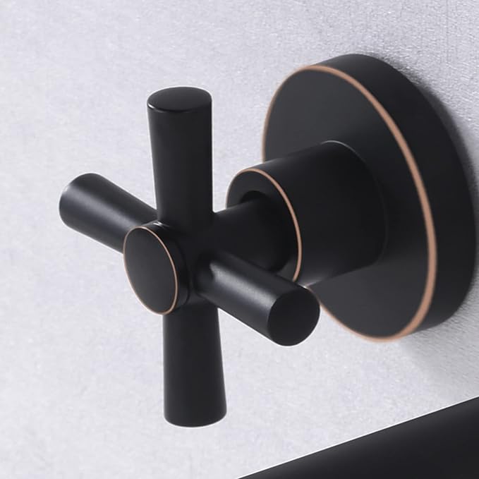 SUMERAIN Wall Mount Tub Filler Oil Rubbed Bronze High Flow Bathtub Faucet Long Spout with Rough in Valve, Two Cross Handles