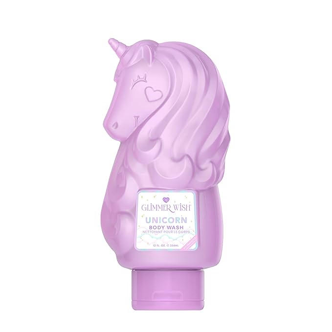 Glimmer Wish Unicorn Kids Body Wash, Gentle Cleanser and Moisturizing Sulfate Free Body Wash, Skin Care for Kids, Vanilla Cotton Candy, 12 Fl Oz