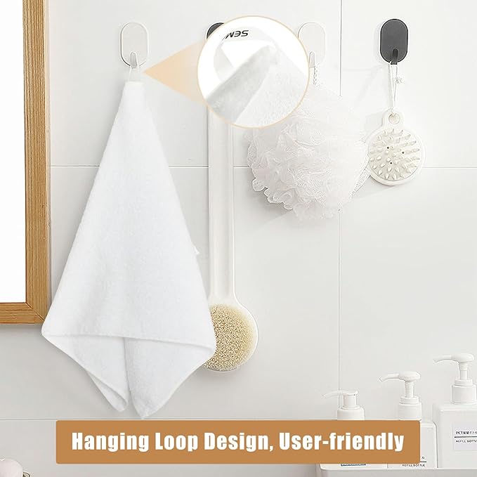 SEMAXE White Bath Towel Set, 100% Cotton Bathroom Towels with Hanging Loops, Luxury 8 Piece Towel Set Include 2 Bath Towels, 2 Hand Towels, 4 Washcloths