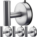 DGYB Large Suction Cup Hooks for Shower Set of 4 - Brushed Nickel Towel Hooks for Bathrooms - Stainless Steel Removable Wall Hooks - 15 Lb Heavy Duty Hanging