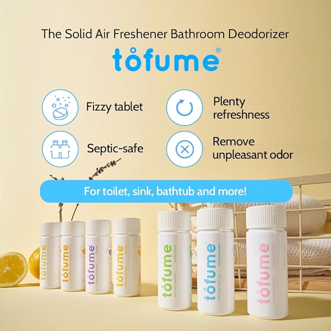 Effervescent Bathroom Air Freshener - Floral Lavender - Toilet Deodorizer, Bathroom Odor Eliminator, Toilet Freshener, Flushable Air Freshener Toilet Tablets, 3 Pack (90 Tablets)