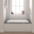 Fine Fixtures Drop In White Soaking Bathtub, Fiberglass Acrylic Material, 66"L x 32"W x 19"H