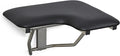 28" x 22.5" Black Padded Cushion Wall Mount Folding Left-Handed Transfer Bench Shower Seat, ADA Compliant