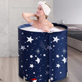 BDL Portable Bathtub, Foldable Adult Japanese Soaking Bath Tub, BDL Freestanding Ice and Hot tubs with Thermal Foam, Folding Spa Bath Tub for Small Spaces Free Pillow and Storage Bag Starry Night Blue