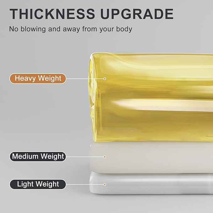 AmazerBath Yellow Shower Curtain Liner Heavy Duty, 100% EVA Clear Shower Curtain and Liner 2-in-1, 72x72 Luxury Plastic Weighted Bathroom Shower Liner, 12 Rustproof Grommets & 3 Heavyweight Stones