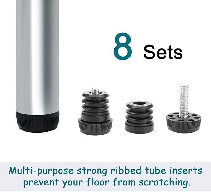 uxcell Leveling Feet 1" 25mm OD Round Insert Furniture Adjustable Leveler 8 Sets