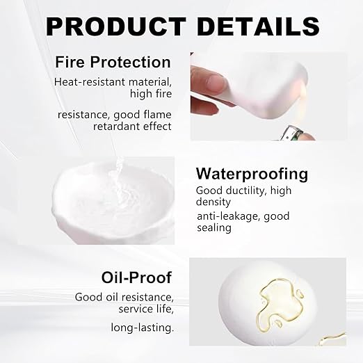 6 Pcs Waterproof Sealant Mastic, 2025 Upgrade White Seal Putty Waterproof Duct Seal Repair Sealing Clay, Quick Mending Mud for Drain Connection, Wall Hole, Air Conditioning Holes