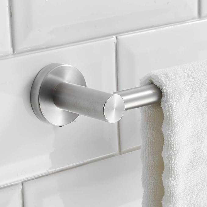 BESy Adjustable 15 to 26 Inch Single Bath Towel Bar for Bathroom SUS304 Stainless Steel Towel Holder, Wall Mount with Screws Hand Towel Bar Rod Hotel Style, Brushed Nickel