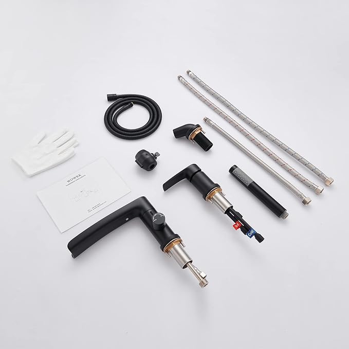 Waterfall Roman Tub Faucet Black Deck Mount Bathtub Faucets Brass Tub Filler Bathroom Faucets with Hand Shower