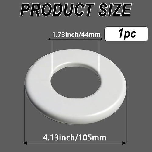 1 Pack Wall Split Flange for 1.73 Inch/44mm OD Pipe ABS Escutcheon Plate Self-Adhesive Round Plumbing Cover Plates for Water Pipe Faucet Decoration, White
