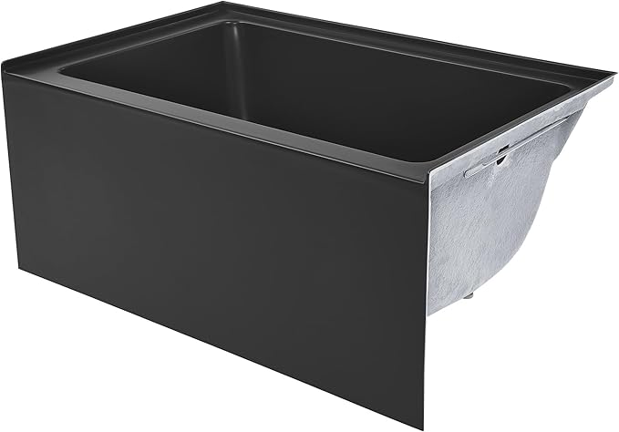 Voltaire 48" X 32" Right-Hand Drain Alcove Bathtub with Apron in Matte Black