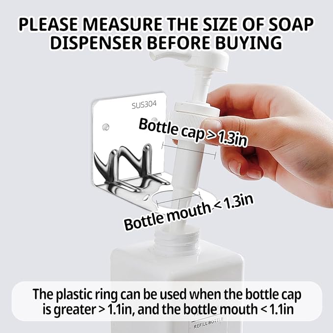 6Pcs Resizable Soap Bottle Dispenser Holder Wall Mount for Shower, Soap Shampoo Lotion Dispenser Wall Mount Bottle Holder for Bathroom Kitchen with Screw Sets (6pcs Silvery)