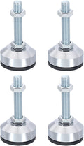 PATIKIL Furniture Leveling Feet 2" Dia Base M12 Thread, 4 Pcs Carbon Steel Adjustable Threaded Furniture Levelers Screw on Leg Leveler with Pads for Desk Chair Cabinet, Black