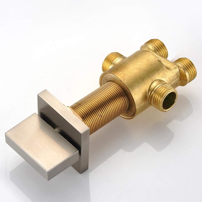 Roman Tub Faucet with Hand Shower, Waterfall Tub Filler Deck Mount Brushed Nickel, SUMERAIN