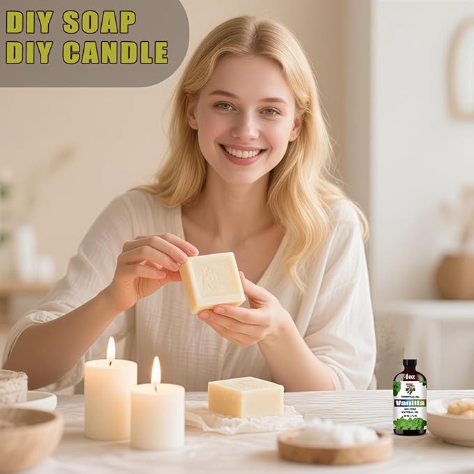 Vanilla Essential Oil (4 oz/120 ml) — Vanilla Oils for Aromatherapy, diffusers, humidifiers, Home fragrances, DIY Skincare, soap Making, DIY Candle Making, Relaxation, Yoga, and Meditation