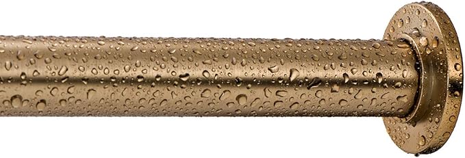 Ivilon Tension Curtain Rod - Spring Tension Rod for Windows or Shower, 36 to 54 Inch. Warm Gold