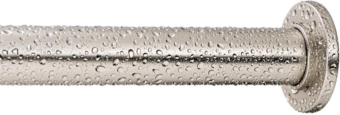 Ivilon Tension Curtain Rod - Spring Tension Rod for Windows or Shower, 54 to 90 Inch. Satin Nickel
