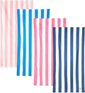 Dock & Bay Beach Towel - Quick Dry, Sand Free - Compact, Lightweight - 100% Recycled - Includes Bag - Set of 4 - Cabana Classics, Extra Large (200x90cm, 78x35)