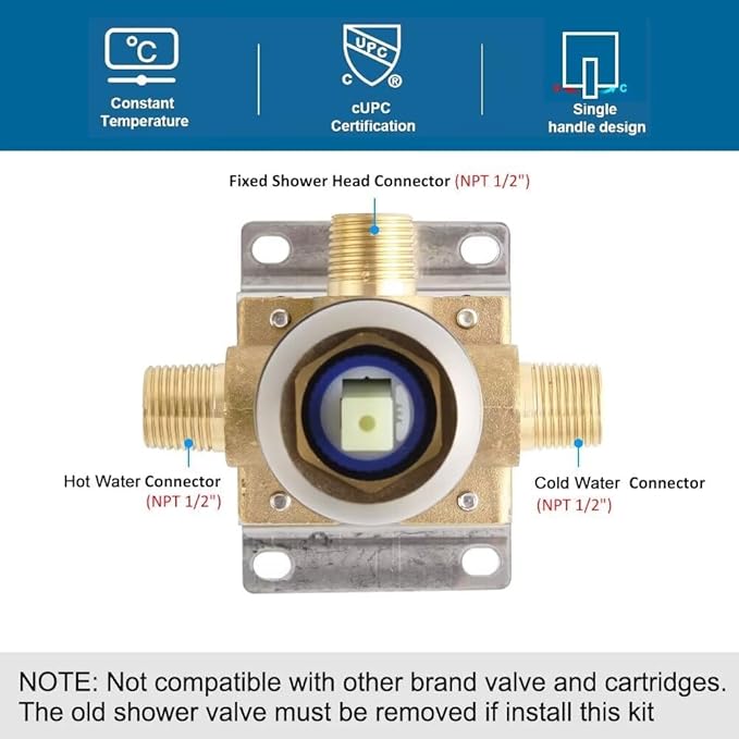 POP SANITARYWARE Shower Faucet Set Brushed Nickel Bathroom Rainfall 10 Inch Shower Head System Single Handle Shower Trim Kit with Valve