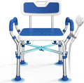 FSA/HSA Eligible Shower Chair for Inside Shower with Reinforced Crossing Bar, Heavy Duty Shower Seat 500lbs with Padded Arms and Back, Height Adjustable Shower Chair for Elderly and Disabled