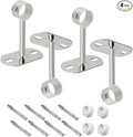 4Pcs ID25mm (1"), L100mm, Clothes Rail mounting Bracket, Shower Curtain Closet tie Rod Support Frame, Curtain Rod Flange Socket, Suitable for Ceiling or Wall mounting