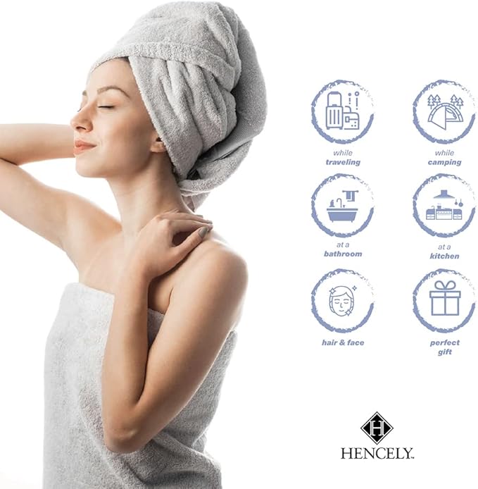 Hencely Bath Sheet Set of 2 - (35x64 Inches) - Luxury Extra Large Oversized Towels, 100% Cotton - Quick Dry, Highly Absorbent, Super Soft - Spa, Hotel, Bathroom - (Bath Sheets 2 Pack, Silver)