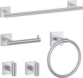 TURS Brushed Nickel 5-Pieces Bathroom Hardware Set SUS304 Stainless Steel Towel Bar Set Wall Mounted 23.6 Inch Towel Racks for Bathroom Squared
