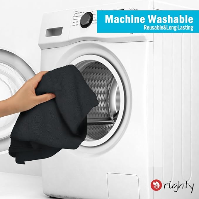 Orighty 6 Pack Black Hand Towels - Quick Drying & Absorbent Microfiber Gym Towels 16x28 inches - Lightweight & Thin White Yoga Towel - Multi-Purpose Camping Towel for SPA, Hotel & Bathroom