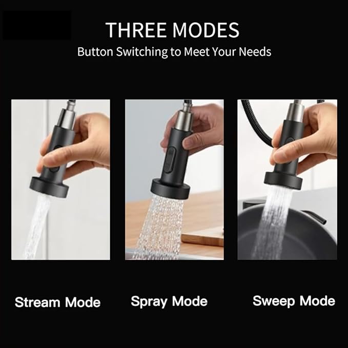 Smart Touch On Kitchen Faucet, 3 Modes Pull Down Sprayer, Sensor Activated, Ceramic Disc Valve, 360-Degree Rotation, 1 or 3 Hole Deck Plate. 10-Year Warranty. (KW-62NR, Brushed Nickel/Black)