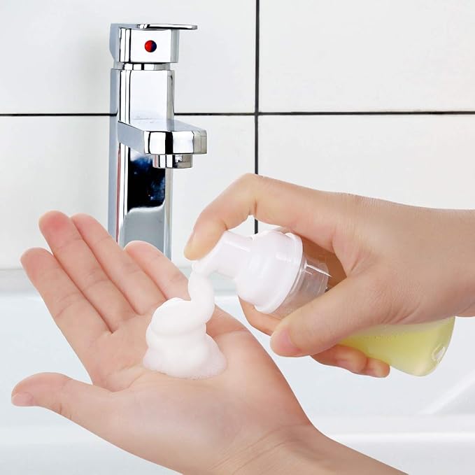 24 PCS Foam Pump Bottle Dispenser Refillable 2oz/60ml Empty Travel Size Foam Bottle for Lash Shampoo Hand Soap Shampoo Lash Cleanser Packaging Liquid Cleaning