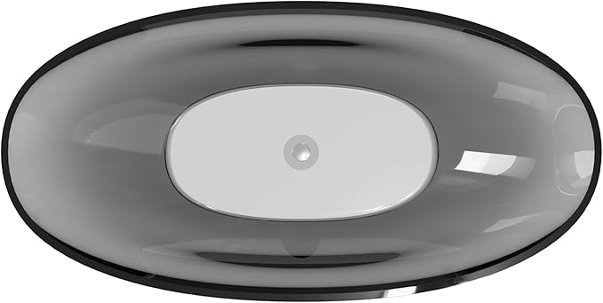 Stone Resin Freestanding Bathtub 71", Elegant Oval Shape Soaking Tub, Solid Surface Stand Alone Bathtub with Drain & Integrated Slotted Overflow Transparent Grey AMFS303-1800 Grey