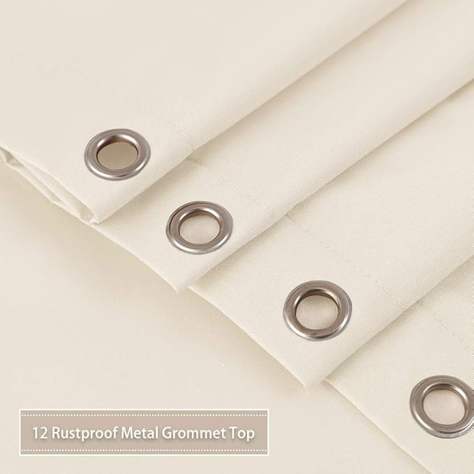 CAROMIO Hotel Quality 100% Waterproof Fabric Shower Curtain or Liner with Magnets for Bathroom, Ivory, 72 x 78 inches