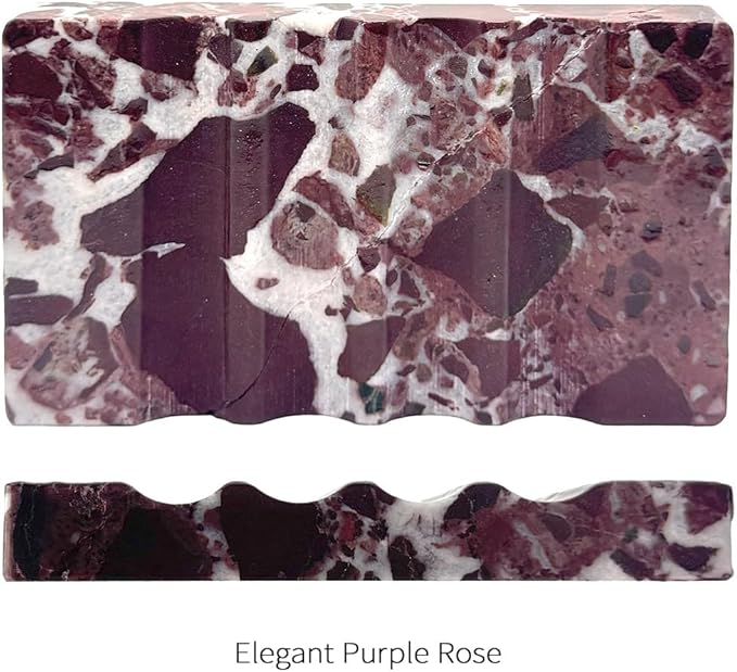 Marble Christmas Soap Dish for Shower - Natural Stone Tray Stand Organizer, Decorative Bar Soap Holder | Non-Slip, Luxury Bath Accessories (Rose)